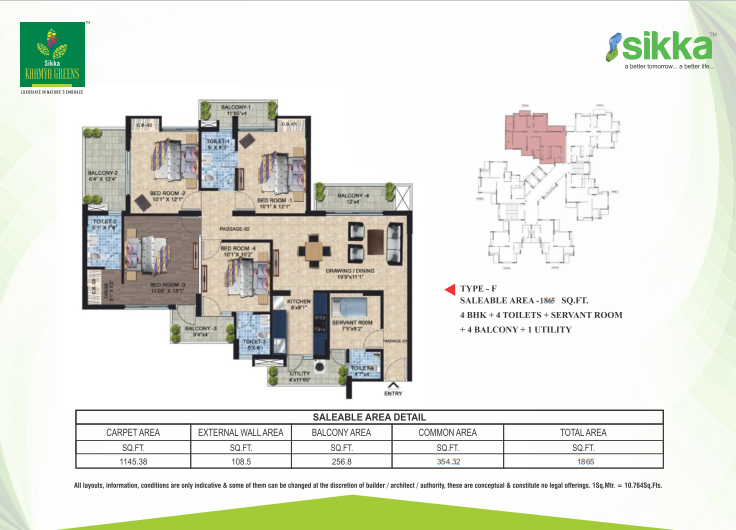 4BHK Servant 1865 sqft
