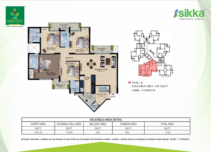 4BHK Servant 2120 sqft